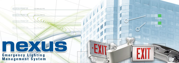 Nexus System - Emergency Lighting Exit Sign and Battery Unit Monitoring and Testing System.